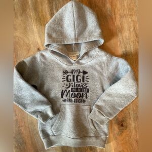 Charming Gray Kids Hoodie with Heartfelt Print